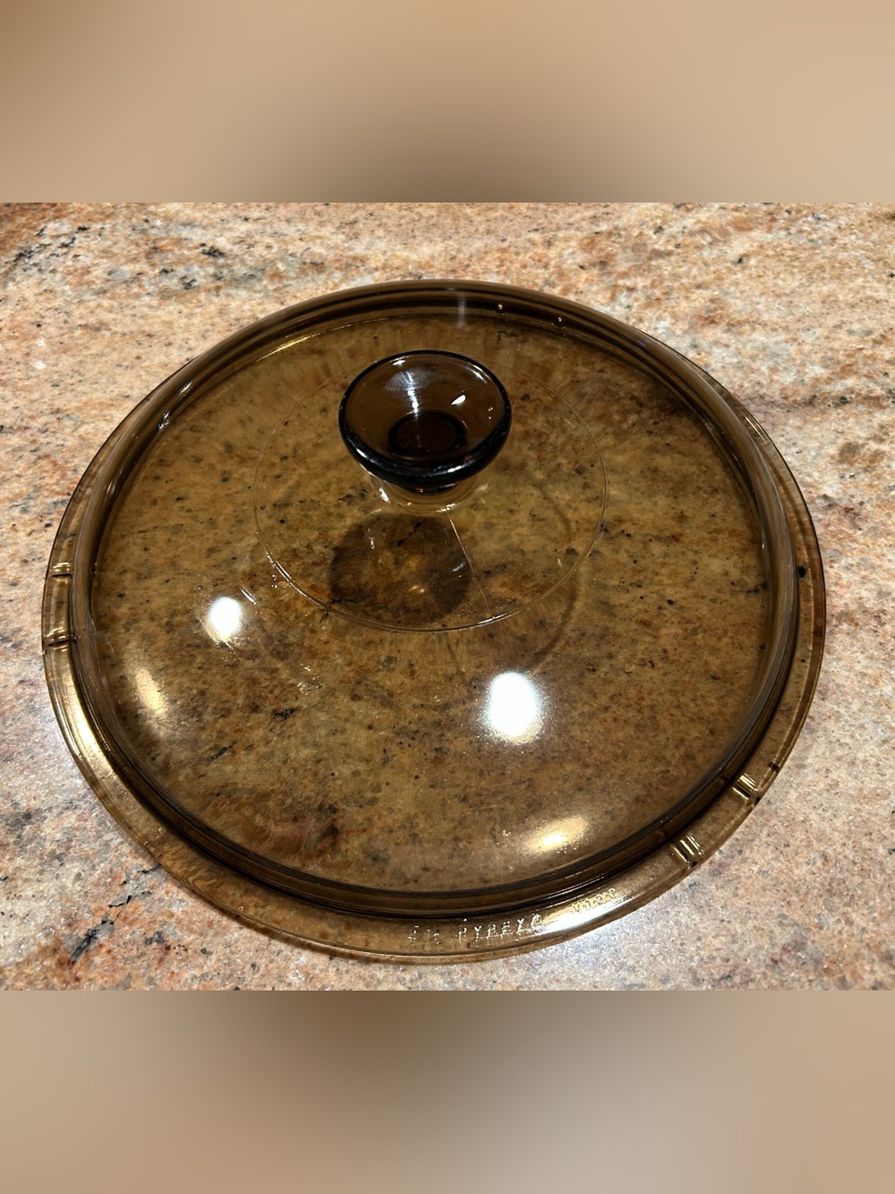 Pyrex #V12-C Round Amber Brown Glass Cover/ Lid Fits Vision’s 1.5Qt or 10” pan
